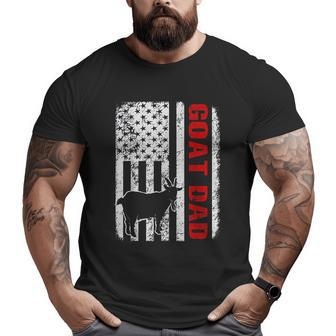 Goat Dad American Flag Big and Tall Men T-shirt | Mazezy