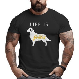 Golden Retriever Life Is Golden Dog Graphic Big and Tall Men T-shirt | Mazezy