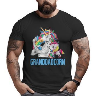 Granddadcorn Muscle Unicorn Dad Grandpa Baby Big and Tall Men T-shirt | Mazezy