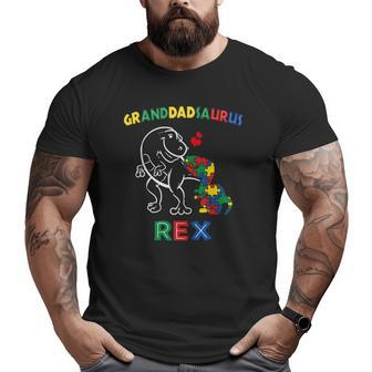 Granddadsaurus Autism Awareness Granddad Dinosaur Grandpa Big and Tall Men T-shirt | Mazezy