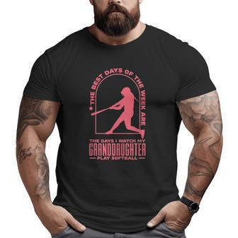My Granddaughter Plays Softball For Grandparent Big and Tall Men T-shirt | Mazezy