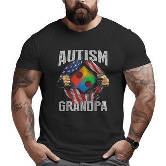 Grandpa American Flag Awareness Big and Tall Men T-shirt | Mazezy