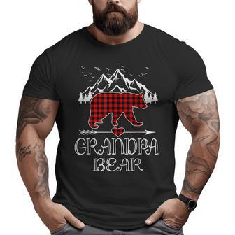 Grandpa Bear Red Buffalo Plaid Grandpa Bear Pajama Big and Tall Men T-shirt | Mazezy