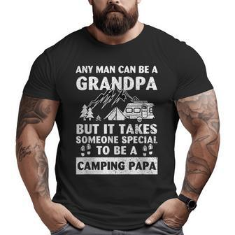 Grandpa Camp Lover Proud Camping Papa Fathers Day Big and Tall Men T-shirt | Mazezy