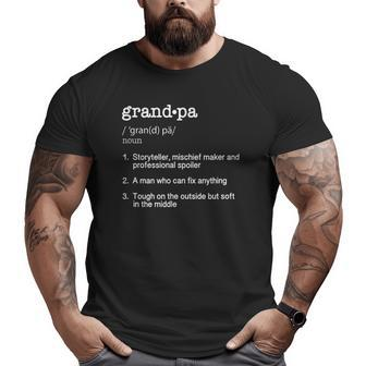 Grandpa Definition Father's Day Big and Tall Men T-shirt | Mazezy