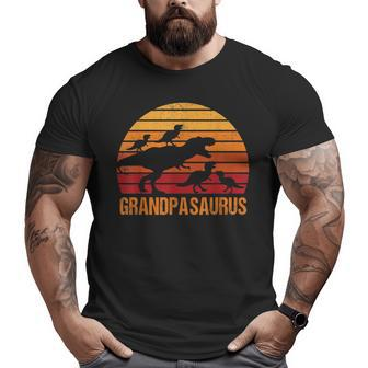 Grandpa Dinosaur Grandpasaurus 4 Four Kids Big and Tall Men T-shirt | Mazezy