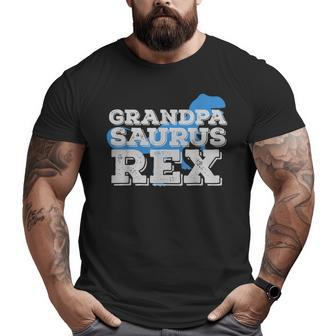 Grandpa Dinosaur Rex Fathers Day Dads Big and Tall Men T-shirt | Mazezy