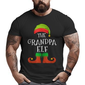 Grandpa Elf Family Matching Christmas Group Pajama Big and Tall Men T-shirt | Mazezy