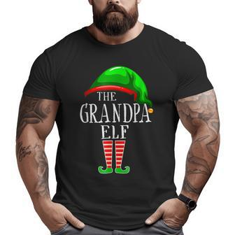 Grandpa Elf Matching Family Group Christmas Party Pajama Big and Tall Men T-shirt | Mazezy CA