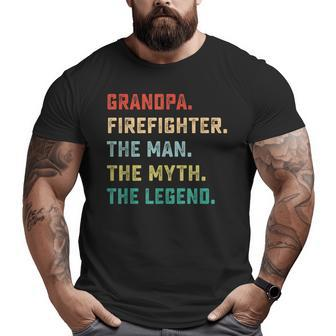 Grandpa Firefighter The Man Myth Legend Papa Big and Tall Men T-shirt | Mazezy