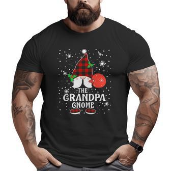 Grandpa Gnome Buffalo Plaid Matching Family Christmas Pajama Big and Tall Men T-shirt | Mazezy