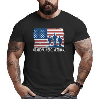 Grandpa Hero Veteran United States Of America Big and Tall Men T-shirt | Mazezy