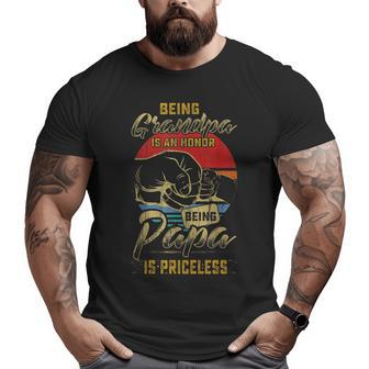 Being Grandpa Is An Honor Being Papa Is Priceless Father Day Big and Tall Men T-shirt | Mazezy