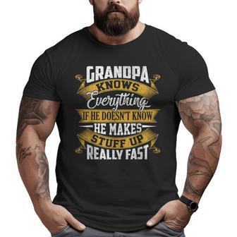 Grandpa Knows Everything Fathers Day Big and Tall Men T-shirt | Mazezy UK