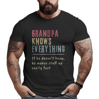 Grandpa Knows Everything Grandpa Big and Tall Men T-shirt | Mazezy UK