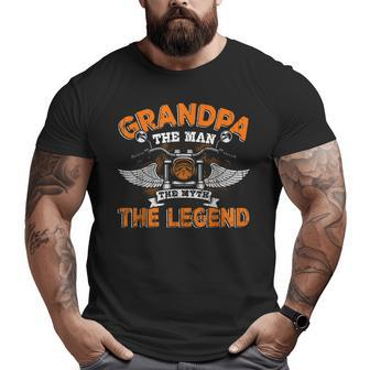 Grandpa The Man The Myth The Legend Motorcycle Big and Tall Men T-shirt | Mazezy