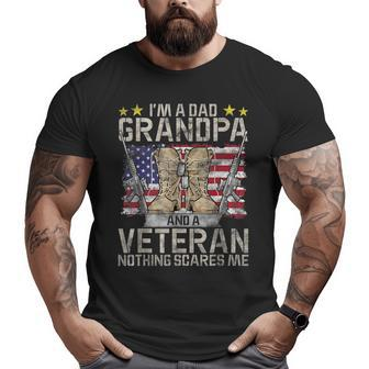 Grandpa For Men Fathers Day I'm A Dad Grandpa Vetera Big and Tall Men T-shirt | Mazezy
