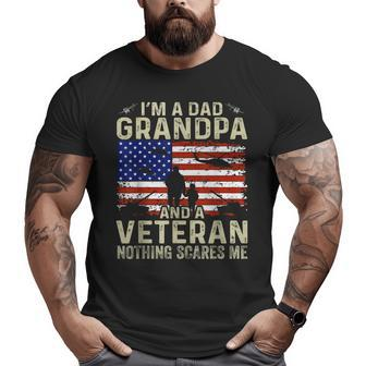 Grandpa For Men Fathers Day I'm A Dad Grandpa Veteran Big and Tall Men T-shirt | Mazezy