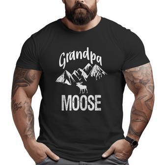 Grandpa Moose Grandfather Moose Woodland Animal Tee Big and Tall Men T-shirt | Mazezy