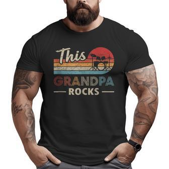 This Grandpa Rocks Drums Rock N Roll Heavy Metal Drummer Big and Tall Men T-shirt | Mazezy