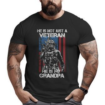 My Grandpa Is A Veteran Patriotic Proud Usa Veteran Flag Big and Tall Men T-shirt | Mazezy