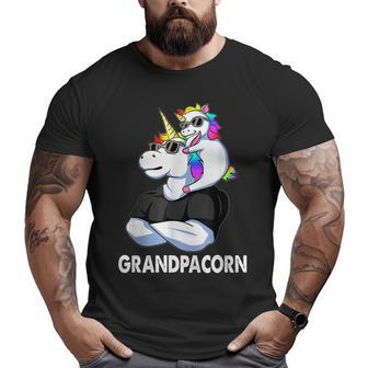 Grandpacorn Unicorn Grandpa And Baby Fathers Day Big and Tall Men T-shirt | Mazezy