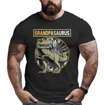 Grandpasaurus Grandpa Dinosaur Fathers Day Big and Tall Men T-shirt | Mazezy