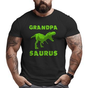 Grandpasaurus Grandpa Dinosaur Grandfather Father Day Big and Tall Men T-shirt | Mazezy