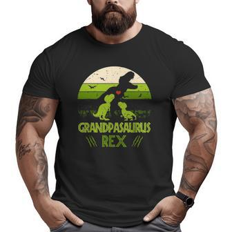 Grandpasaurus Rex 2 Kids Sunsetfor Father's Day Big and Tall Men T-shirt | Mazezy
