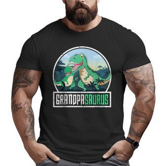 Grandpasaurus T-Rex Dinosaur Saurus Grandpa Matching Family Grandpa Big and Tall Men T-shirt | Mazezy UK