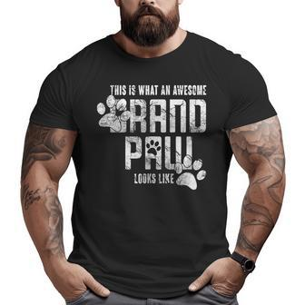 Grandpaw Grand Paw Dog For Grandpa Father's Day Big and Tall Men T-shirt | Mazezy