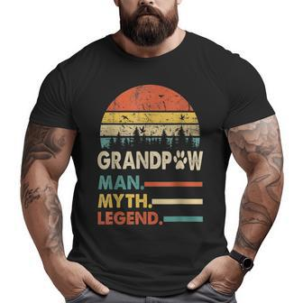 Grandpaw Man My Legend Vintage For Mens Grandpa Dad Big and Tall Men T-shirt | Mazezy