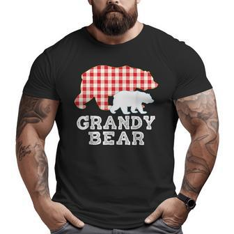 Grandy Plaid Great Bear Daddy Grandpa Father Day Proud Big and Tall Men T-shirt | Mazezy