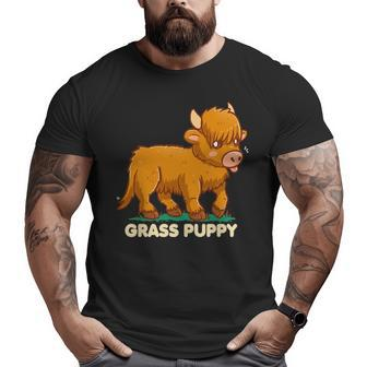 Grass Puppy Alternative Animal Name Scottish Highland Cow Big and Tall Men T-shirt | Mazezy