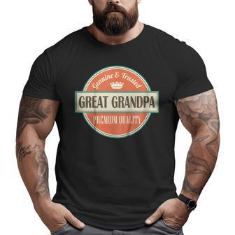 Great Grandpa T-Shirt Vintage Fathers Day Tee Big and Tall Men T-shirt | Mazezy
