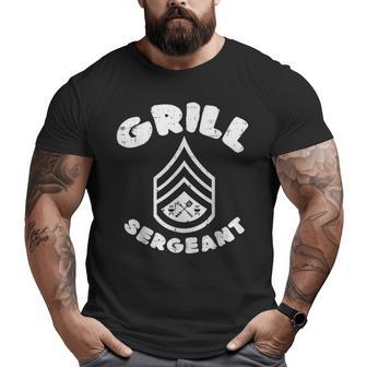 Grill Sergeant Bbq Barbecue Meat Lover Dad Boys Big and Tall Men T-shirt | Mazezy