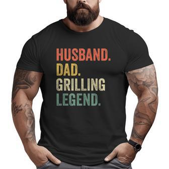 Grilling Bbq Father Husband Grill Dad Legend Vintage Big and Tall Men T-shirt | Mazezy