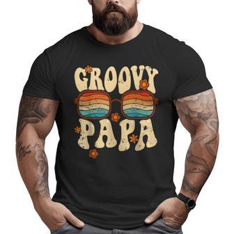 Groovy Papa 70S Aesthetic 1970'S Retro Groovy Dad Father Big and Tall Men T-shirt | Mazezy
