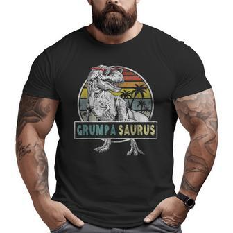 Grumpasaurus Fathers Day T Rex Grumpa Saurus Men Dad Big and Tall Men T-shirt | Mazezy
