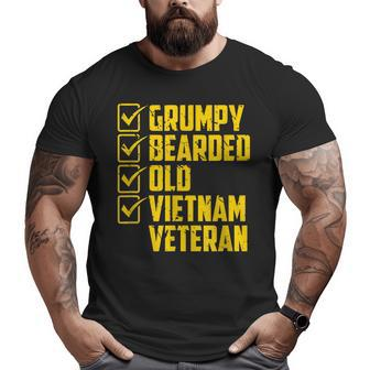 Grumpy Bearded Old Vietnam Veteran Big and Tall Men T-shirt | Mazezy