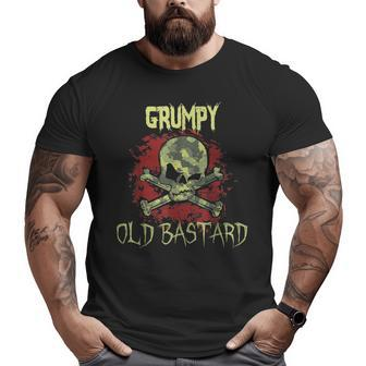 Grumpy Man Husband Grandpa Warning Grumpy Old Bastard Big and Tall Men T-shirt | Mazezy