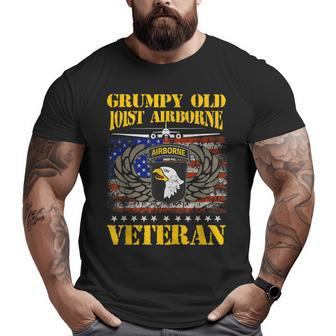 Grumpy Old 101St Airborne Division Veteran Flag Vintage Big and Tall Men T-shirt | Mazezy
