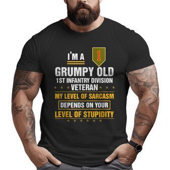 Grumpy Old 1St Infantry Division Veteran Father Day Big and Tall Men T-shirt | Mazezy