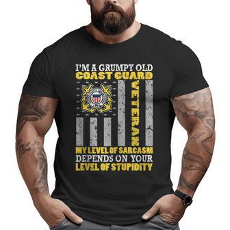Grumpy Old Coast Guard United States Military Veteran Veteran Big and Tall Men T-shirt | Mazezy