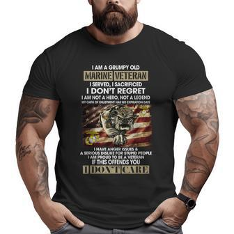 I Am A Grumpy Old Marine Veteran Not A Hero I Proud Big and Tall Men T-shirt | Mazezy