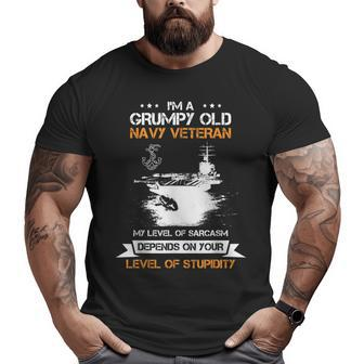 I Am A Grumpy Old Marine Veteran Sarcasm Memorial Big and Tall Men T-shirt | Mazezy