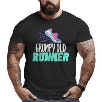 Grumpy Old Runner Grandpa Marathon Runner Big and Tall Men T-shirt | Mazezy