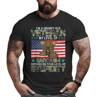 Grumpy Old Veteran Army Us Patriot Father Grandfather Dad Big and Tall Men T-shirt | Mazezy