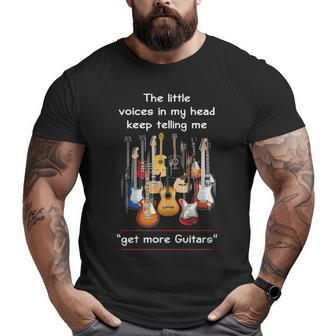 Guitar The Little Voices In My Head Big and Tall Men T-shirt | Mazezy