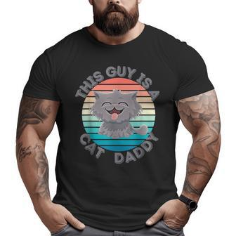 This Guy Is A Cat Dad Vintage Big and Tall Men T-shirt | Mazezy